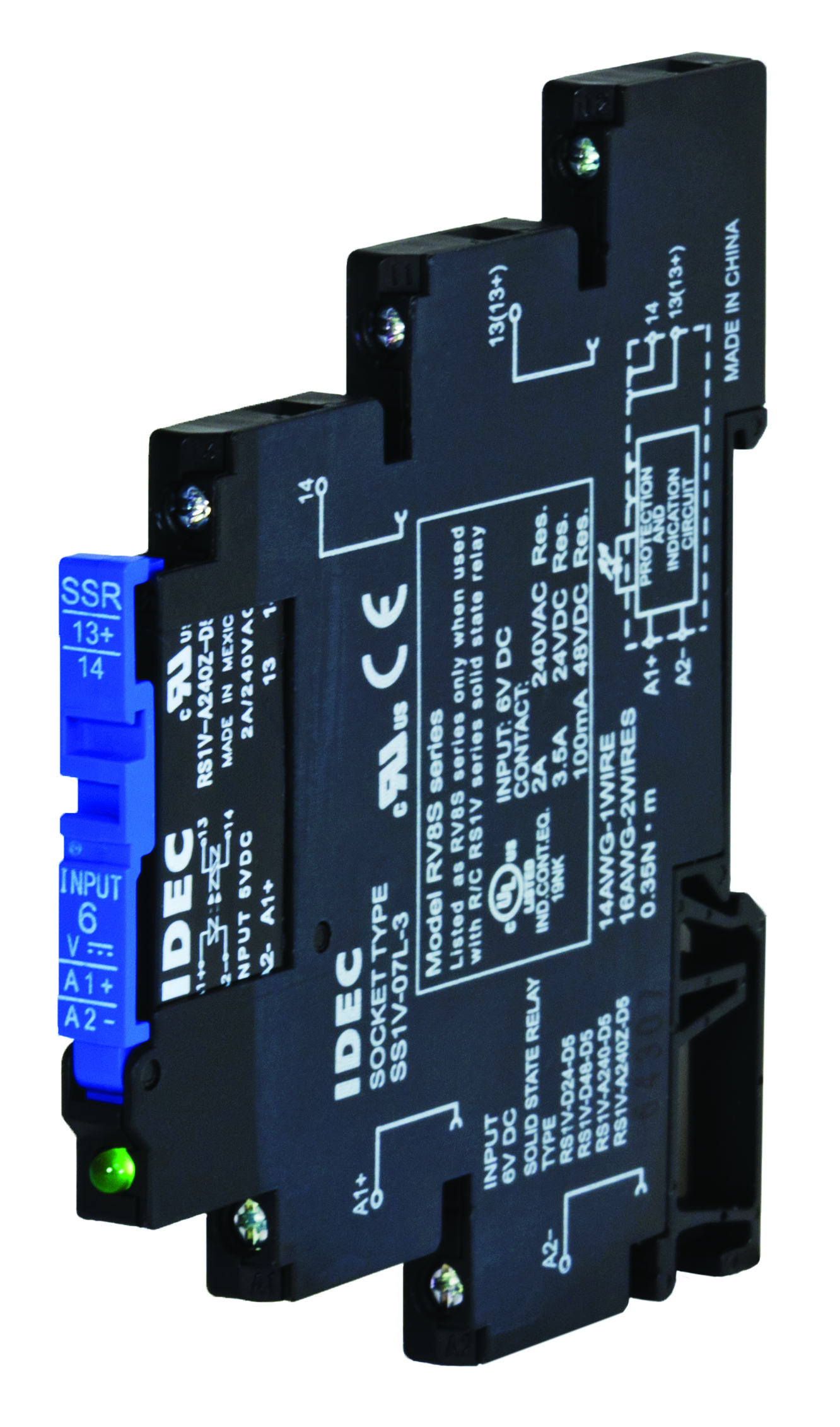 RV8S-L-D24-D24 - RV8S SOLID STATE INTERFACE RELAY | IDEC USA